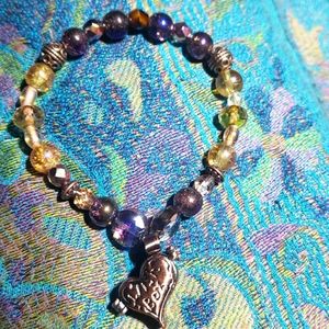 Semi precious stone bracelet with locket